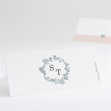 Tischkarte Hochzeit blumenkranz