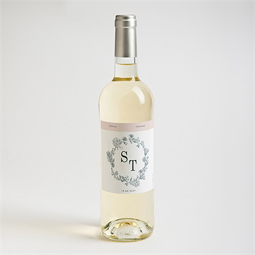 Flaschenetikett Hochzeit blumenkranz - Vue 2