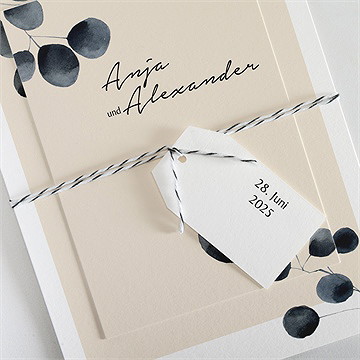 Hochzeitseinladung Aquarell In Schwarz - Vue 2