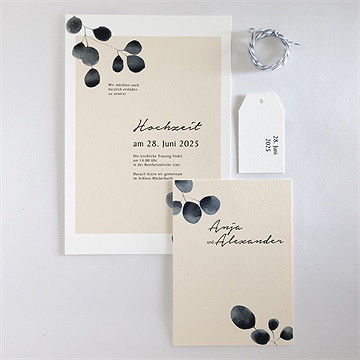 Hochzeitseinladung Aquarell In Schwarz - vue 5