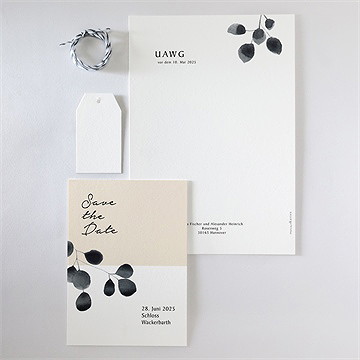 Hochzeitseinladung Aquarell In Schwarz - Vue 6