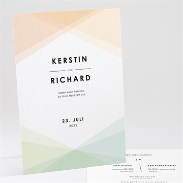 Hochzeitseinladung pastell geometrie