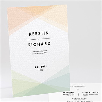 Hochzeitseinladung pastell geometrie