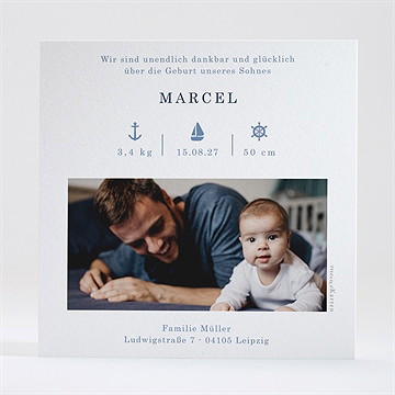 Geburtskarte Kleiner Matrose - Vue 2