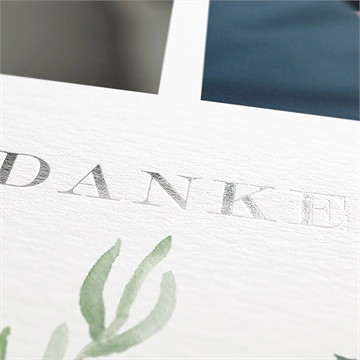 Dankeskarte Hochzeit zierliches laub - Vue 2