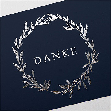 Dankeskarte Hochzeit Mineralblau - Vue 3