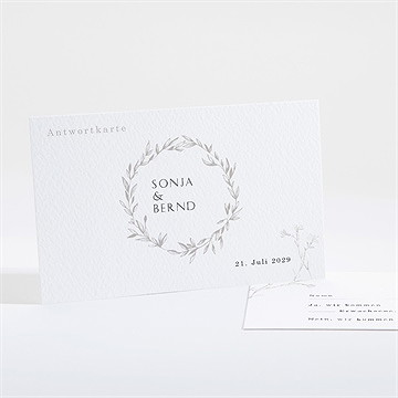 Antwortkarte Hochzeit einfach geschmückt