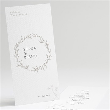 Menükarte Hochzeit einfach geschmückt