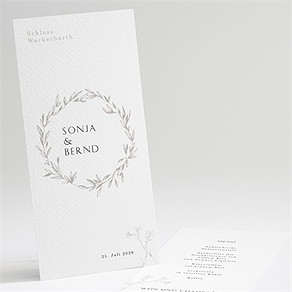 Menükarte Hochzeit einfach geschmückt