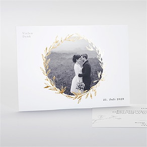 Dankeskarte Hochzeit einfach geschmückt
