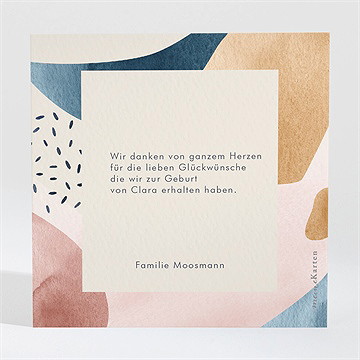 Dankeskarte Geburt Modernes Patchwork - Vue 2