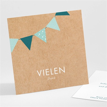 Dankeskarte Taufe blaue girlande