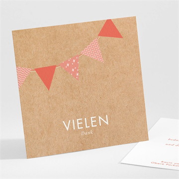 Dankeskarte Taufe Rosa girlande