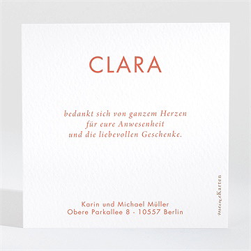 Dankeskarte Taufe rosa girlande - Vue 2