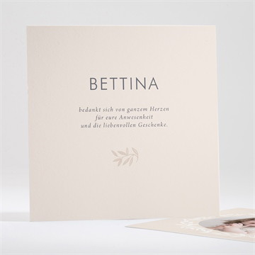 Dankeskarte Taufe goldene taube - gold