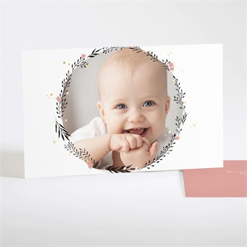 Dankeskarte Geburt Initial in kupfer