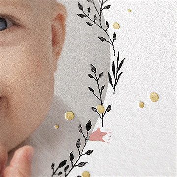 Dankeskarte Geburt Initial In Kupfer - Vue 2