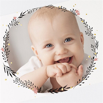 Dankeskarte Geburt Initial In Kupfer - Vue 3