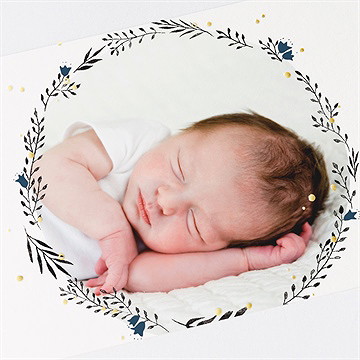 Dankeskarte Geburt Initial Gold - Vue 3