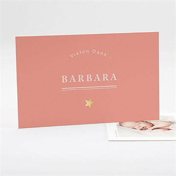 Dankeskarte Geburt Vergoldeter Initial