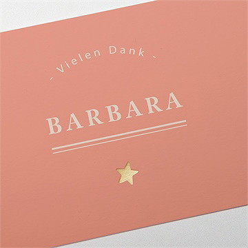 Dankeskarte Geburt Vergoldeter Initial - Vue 3