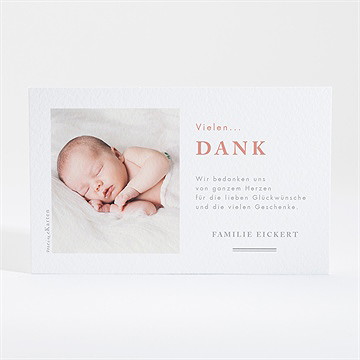 Dankeskarte Geburt Vergoldeter Initial - vue 4