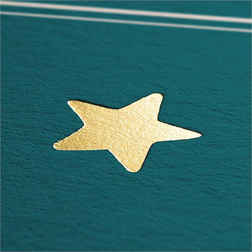 Dankeskarte Geburt Vergoldetes Initial - Smaragd - Vue 2