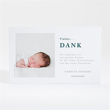 Dankeskarte Geburt Vergoldetes Initial - Smaragd - Vue 4