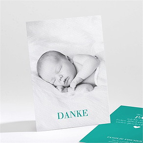 Dankeskarte Geburt mintfarben