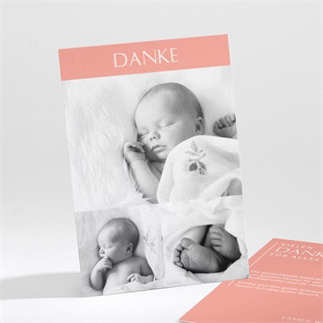 Dankeskarte Geburt schlicht und elegant