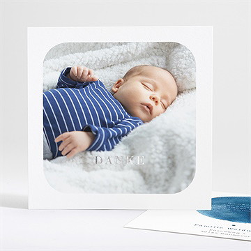 Dankeskarte Geburt Silber Und Aquarell