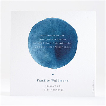 Dankeskarte Geburt Silber Und Aquarell - Vue 3