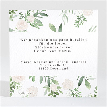 Dankeskarte Geburt Rosenverzierung - Vue 2