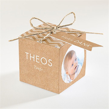 Geschenkbox Taufe blaue girlande