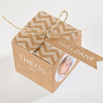 Geschenkbox Taufe blaue girlande - Vue 3