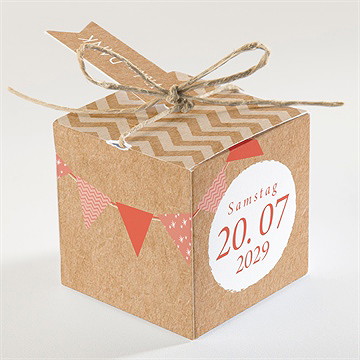 Geschenkbox Taufe rosa girlande - Vue 2