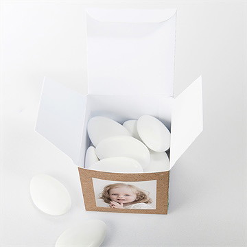 Geschenkbox Taufe kraftpapier und pflanzenmotiv - Vue 4