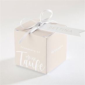 Geschenkbox Taufe kupfer schrift