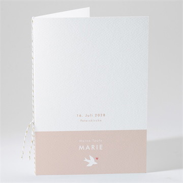 Kirchenheft Taufe taube und blumenkranz