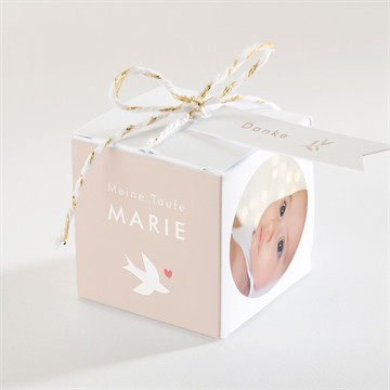 Geschenkbox Taufe taube und blumenkranz
