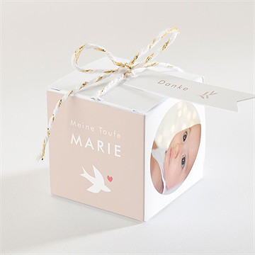 Geschenkbox Taufe taube und blumenkranz
