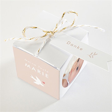 Geschenkbox Taufe taube und blumenkranz - Vue 3