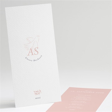 Menükarte Hochzeit liebestaube