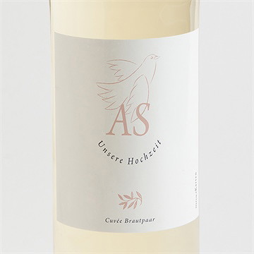 Flaschenetikett Hochzeit liebestaube