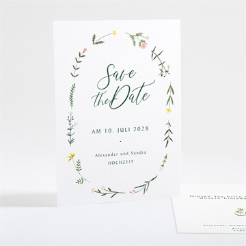 Save the Date Karte Blumenkreis