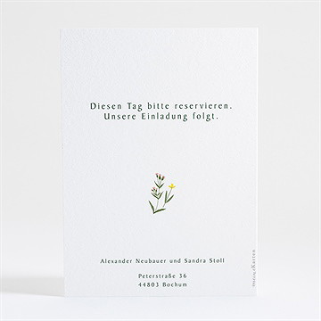 Save the Date Karte blumenkreis - Vue 2