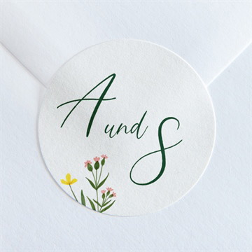 Aufkleber Hochzeit Blumenkreis