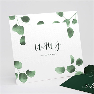 Antwortkarte Hochzeit eukalyptus