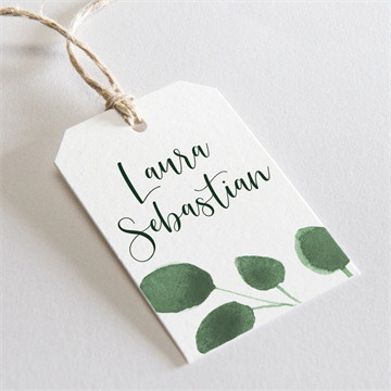 Geschenkanhänger Hochzeit eukalyptus