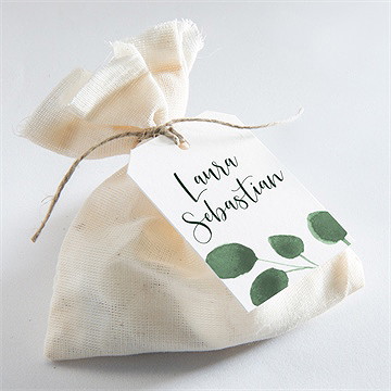 Geschenkanhänger Hochzeit eukalyptus - Vue 2